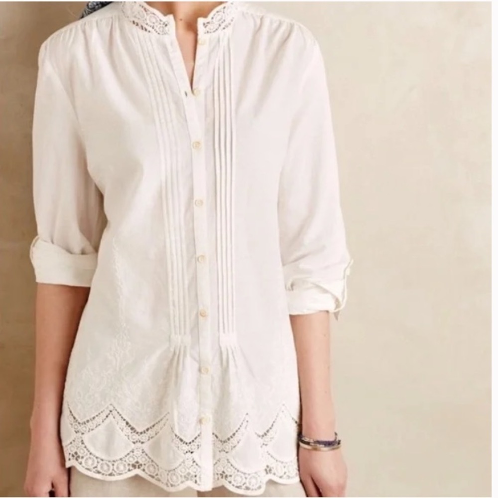 Anthropologie Isabella Sinclair Brimfield Lace Long Sleeve Top Size S